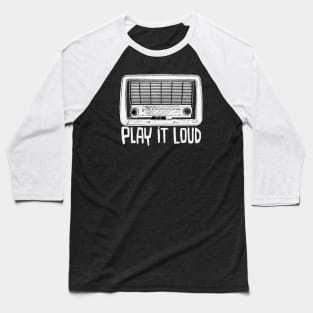 Retro Radio Music, Play it Loud, Vintage Radio Baseball T-Shirt